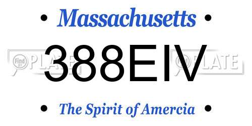 388EIV Massachusetts License Plate