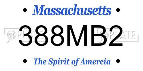 388MB2 Massachusetts License Plate
