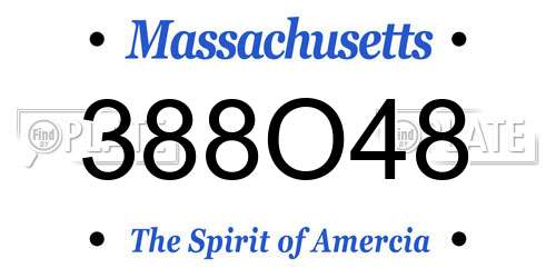 388O48 Massachusetts License Plate