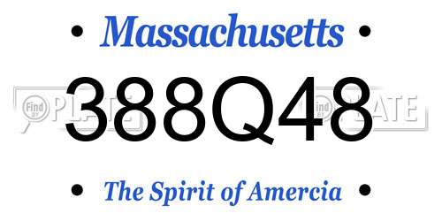 388Q48 Massachusetts License Plate