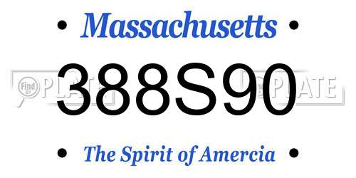 388S90 Massachusetts License Plate
