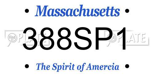 388SP1 Massachusetts License Plate