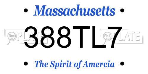 388TL7 Massachusetts License Plate