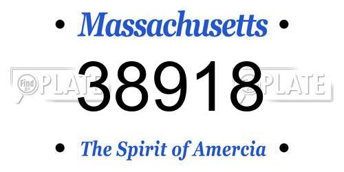 38918 Massachusetts License Plate
