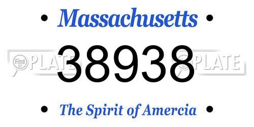 38938 Massachusetts License Plate