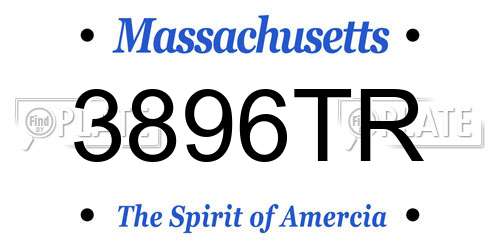 3896TR Massachusetts License Plate