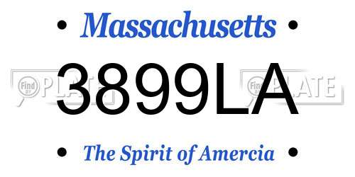 3899LA Massachusetts License Plate