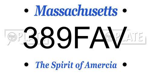 389FAV Massachusetts License Plate