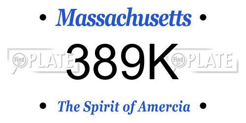 389K Massachusetts License Plate