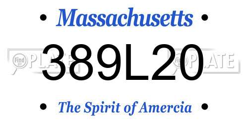 389L20 Massachusetts License Plate