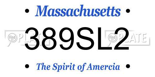 389SL2 Massachusetts License Plate