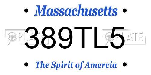 389TL5 Massachusetts License Plate
