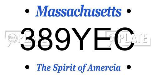 389YEC Massachusetts License Plate