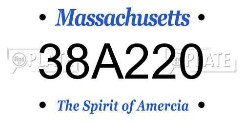 38A220 Massachusetts License Plate