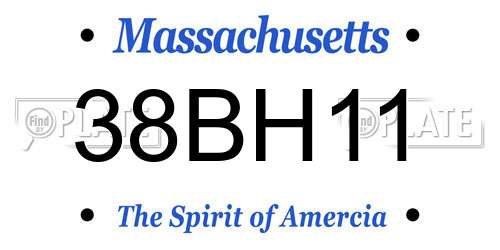 38BH11 Massachusetts License Plate