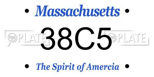 38C5 Massachusetts License Plate