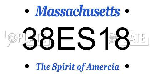 38ES18 Massachusetts License Plate