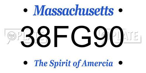 38FG90 Massachusetts License Plate