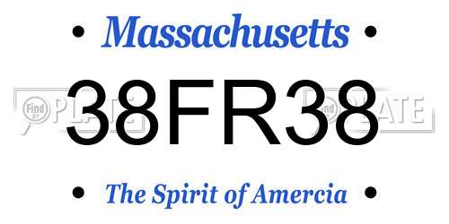 38FR38 Massachusetts License Plate
