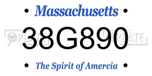 38G890 Massachusetts License Plate