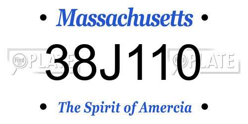 38J110 Massachusetts License Plate