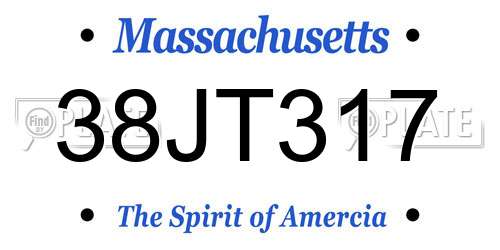 38JT317 Massachusetts License Plate