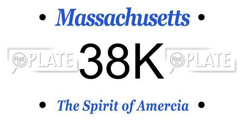 38K Massachusetts License Plate