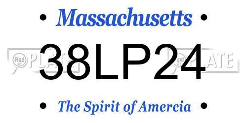 38LP24 Massachusetts License Plate