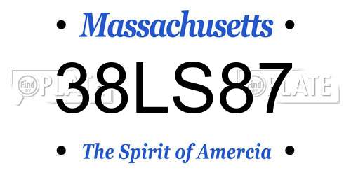 38LS87 Massachusetts License Plate