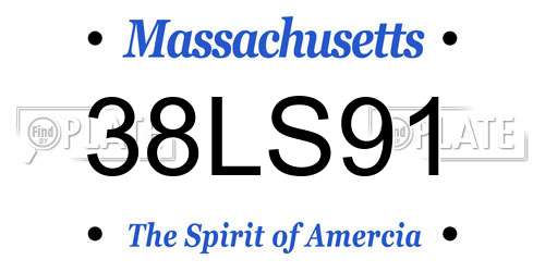 38LS91 Massachusetts License Plate