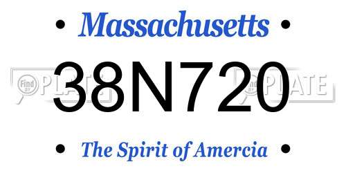 38N720 Massachusetts License Plate