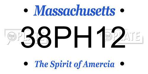 38PH12 Massachusetts License Plate