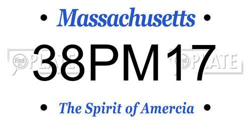 38PM17 Massachusetts License Plate