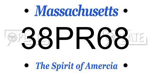 38PR68 Massachusetts License Plate