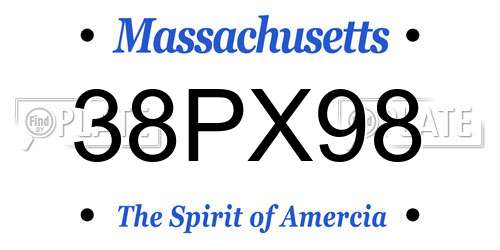 38PX98 Massachusetts License Plate