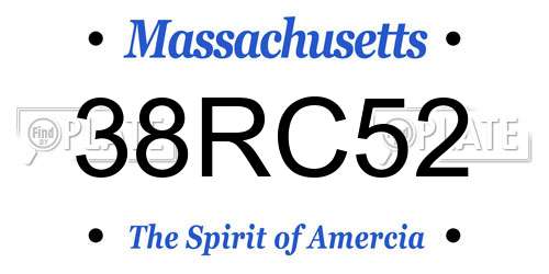 38RC52 Massachusetts License Plate