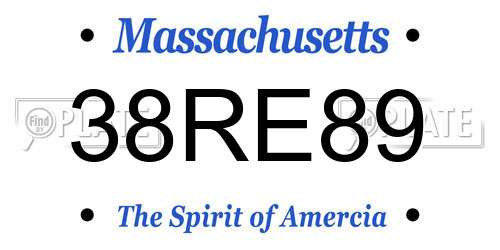 38RE89 Massachusetts License Plate