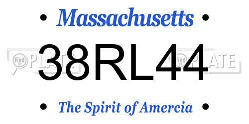 38RL44 Massachusetts License Plate