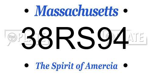38RS94 Massachusetts License Plate