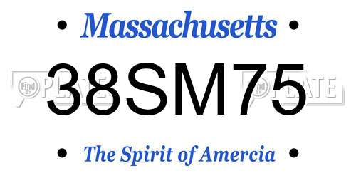 38SM75 Massachusetts License Plate