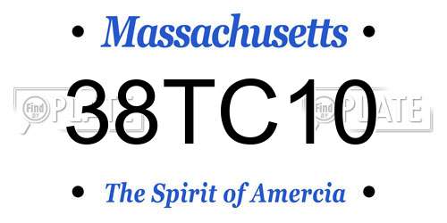 38TC10 Massachusetts License Plate