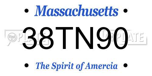 38TN90 Massachusetts License Plate