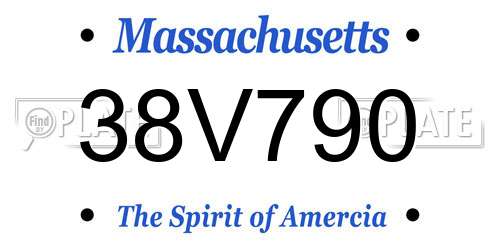 38V790 Massachusetts License Plate