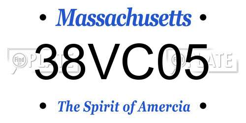 38VC05 Massachusetts License Plate