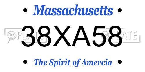 38XA58 Massachusetts License Plate