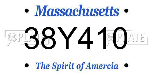38Y410 Massachusetts License Plate