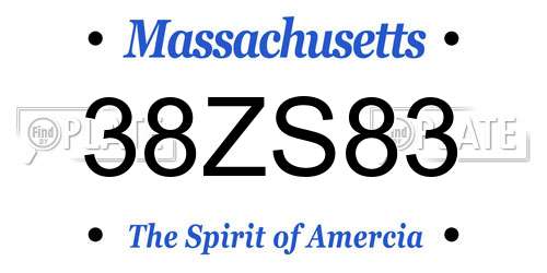 38ZS83 Massachusetts License Plate