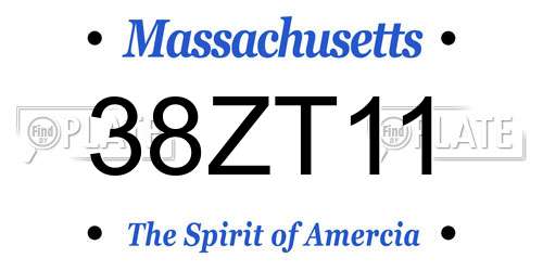 38ZT11 Massachusetts License Plate