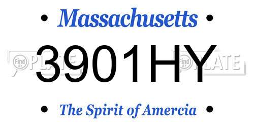 3901HY Massachusetts License Plate