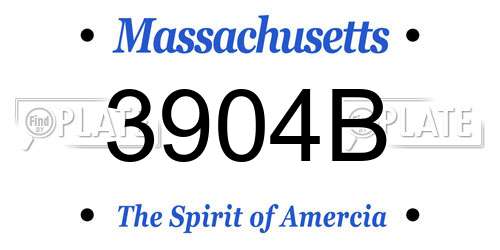 3904B Massachusetts License Plate